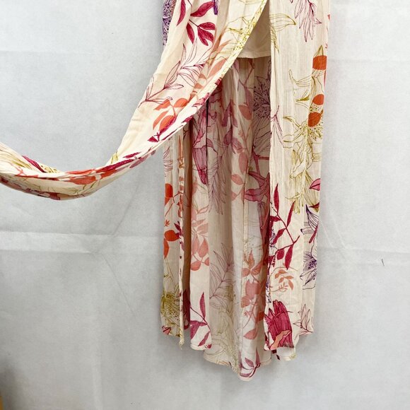 Illa Illa Lace Floral Maxi Dress Slit V-Neck Sleeveless Boho - Size Small - Picture 4 of 10